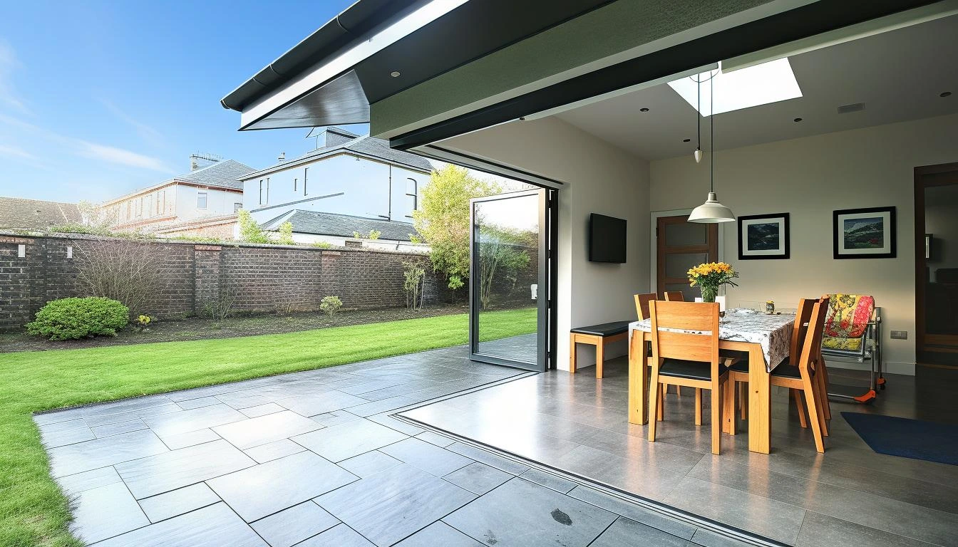 Allison Architects Cambuslang Extension ful opened corner bi-fold doors